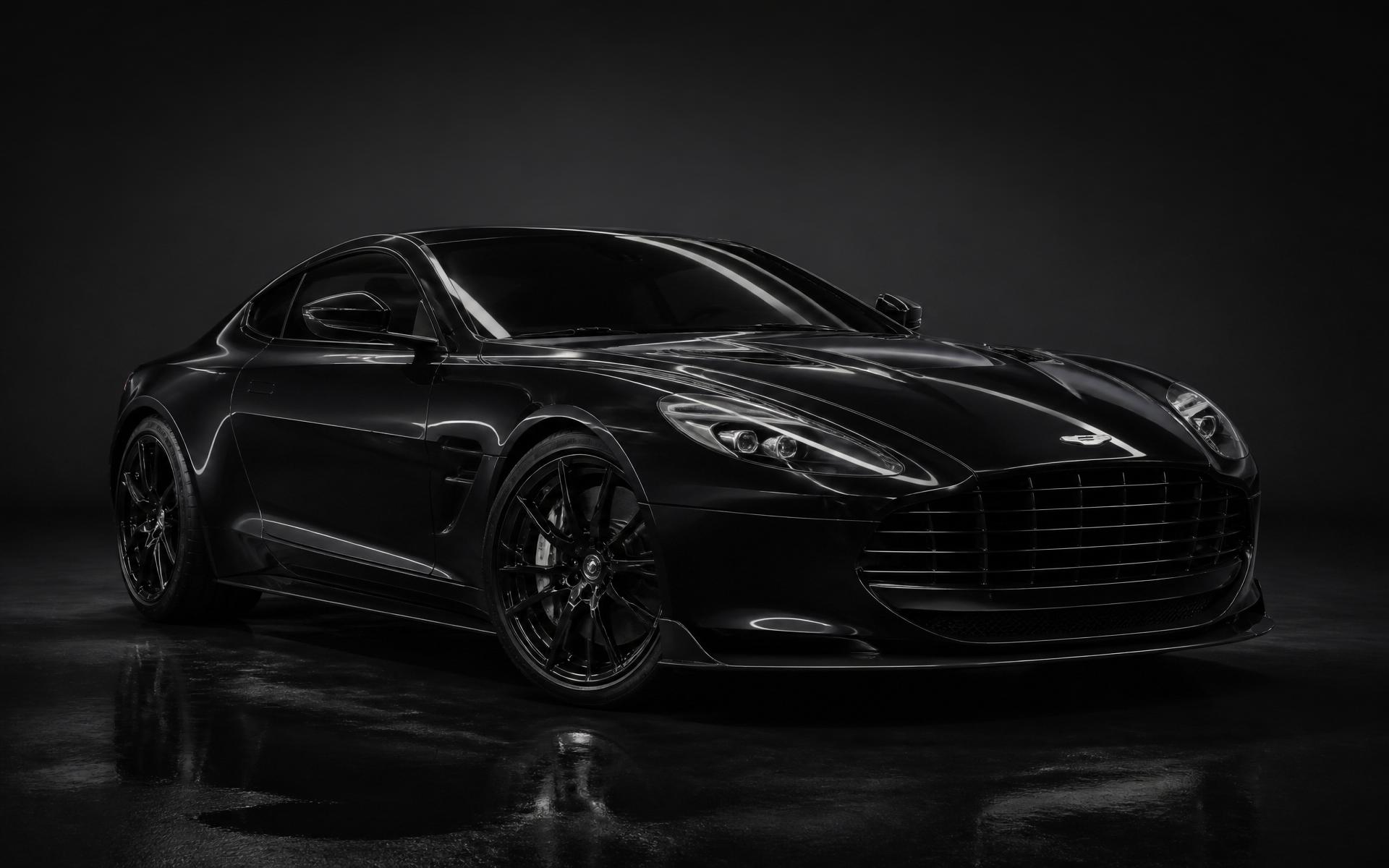 Glossy black luxury sports car detailed to a mirror finish