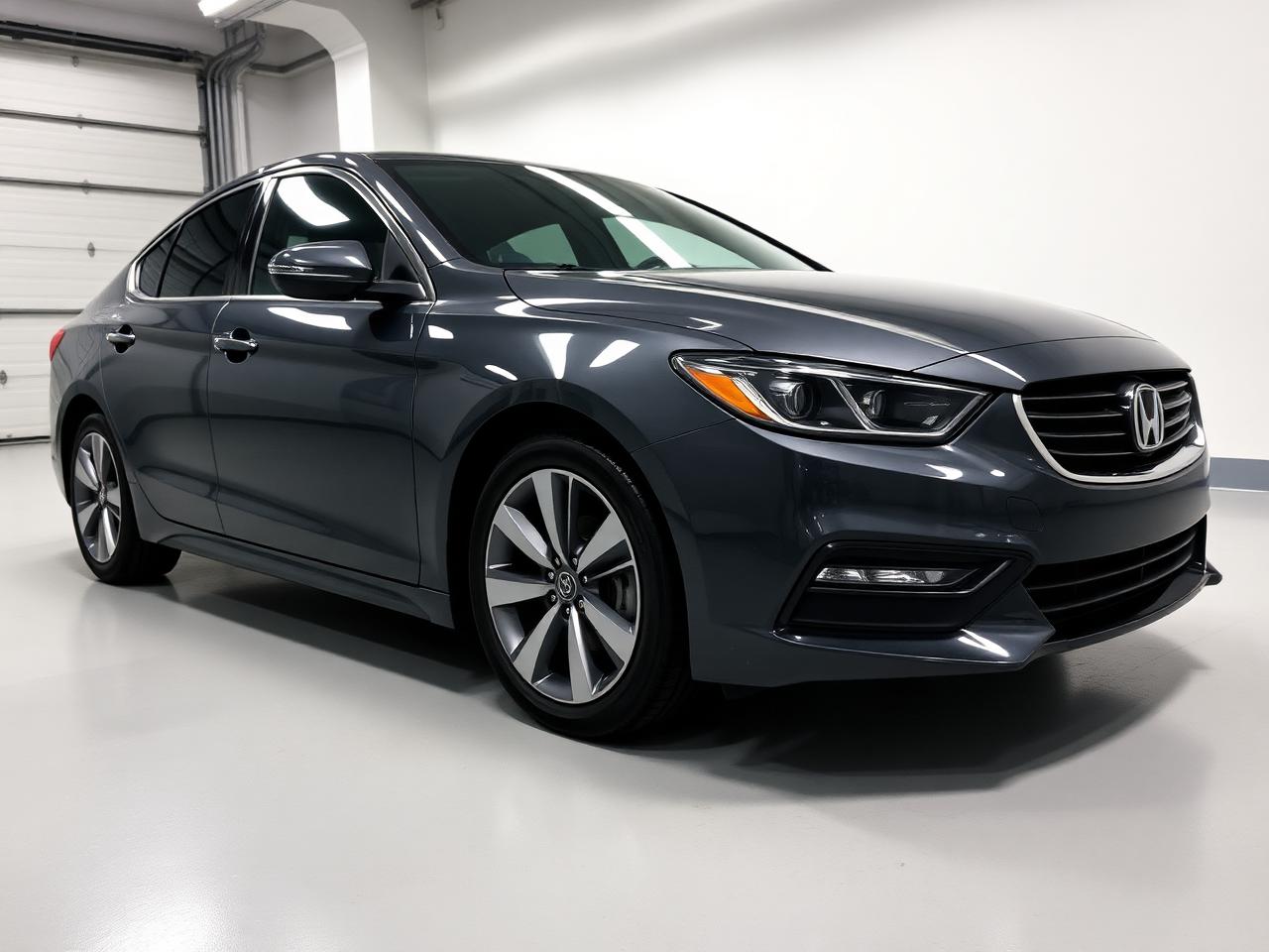 Sedan paint before and after correction — after